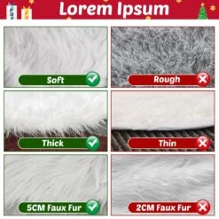 Christmas White Faux Fur Tree Skirt -Popfun christmas tree skirts 722321