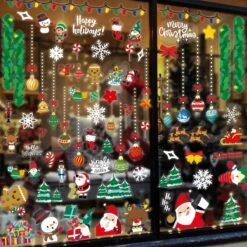 43PCS Christmas Window Cling Stickers -Popfun christmas window decorations 154061