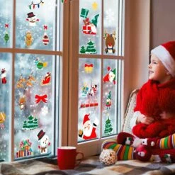 43PCS Christmas Window Cling Stickers -Popfun christmas window decorations 718557