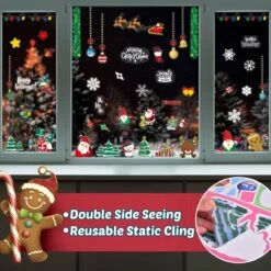 43PCS Christmas Window Cling Stickers -Popfun christmas window decorations 745144