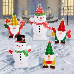 Christmas Yard Sign Stakes 5pcs