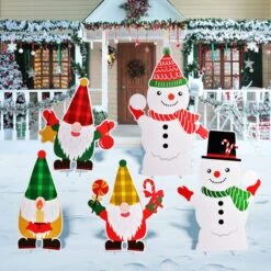 Christmas Yard Sign Stakes 5pcs -Popfun christmas yard sign stakes 5 pcs 565458