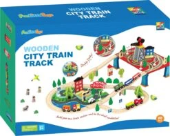 City Track Wooden Train Toy Set -Popfun city track wooden train toy set 284962