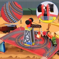 City Track Wooden Train Toy Set -Popfun city track wooden train toy set 465556