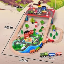 City Track Wooden Train Toy Set -Popfun city track wooden train toy set 650580