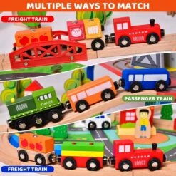 City Track Wooden Train Toy Set -Popfun city track wooden train toy set 881163