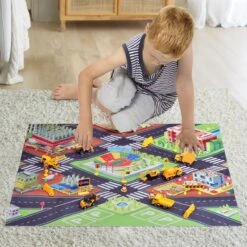 Construction Vehicles Playmat Set -Popfun construction vehicles playmat set 432994