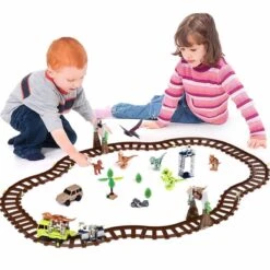 Prehistoric Dinosaurs Train Set -Popfun dinosaur tracks and toy cars 639519
