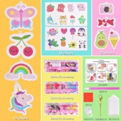 FUN LITTLE TOYS 24Pcs Diamond Art Kits, Diamond Painting Kits, Arts And Crafts For Kids Ages 6-12, Gem Art As Gifts Ideas For Girls And Boys, Small Diamond Painting Stickers, Kids Craft Age 6+ -Popfun diy diamond painting kits 420947
