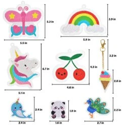 FUN LITTLE TOYS 24Pcs Diamond Art Kits, Diamond Painting Kits, Arts And Crafts For Kids Ages 6-12, Gem Art As Gifts Ideas For Girls And Boys, Small Diamond Painting Stickers, Kids Craft Age 6+ -Popfun diy diamond painting kits 762760