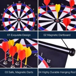 Double Sided Magnetic Dart Board For Kids -Popfun double sided magnetic dart board for kids 631692