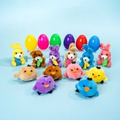 Easter Egg Prefilled With Bunny And Chicken Plush 12pcs