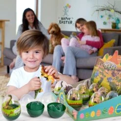 Easter Egg Prefilled With Dinosaur Pull-Back Cars 12 Pcs -Popfun easter egg prefilled with dinosaur pull back cars 12 pcs 114906