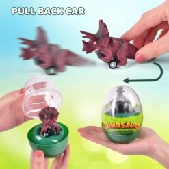 Easter Egg Prefilled With Dinosaur Pull-Back Cars 12 Pcs -Popfun easter egg prefilled with dinosaur pull back cars 12 pcs 653363