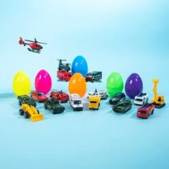 Bulk Easter Eggs Prefilled With Assorted Toy Cars 18pcs