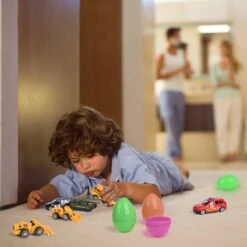 Bulk Easter Eggs Prefilled With Assorted Toy Cars 18pcs -Popfun easter egg surprise toy cars 570106