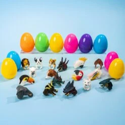 Easter Eggs Prefilled With Animal Rings 24pcs
