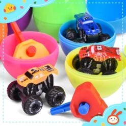 Easter Eggs Prefilled With Launcher Monster Vehicles 18pcs -Popfun easter eggs prefilled with launcher monster vehicles 18 pc 368414