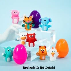 Easter Eggs With Animal Finger Puppets 12pcs -Popfun easter eggs with animal finger puppets 551492