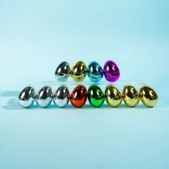 Fillable Metallic Easter Eggs 48pcs