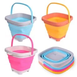 Foldable Buckets Beach Toys Set -Popfun foldable buckets beach toys set 218298