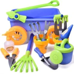 Garden & Beach Tool Toys Set With Wagon