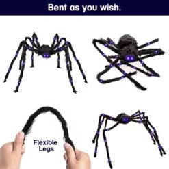 Halloween Decor Bendable LED Spider -Popfun halloween decor bendable led spider 772683