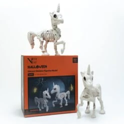 Halloween Decor Unicorn Skeleton Figurines 2pcs