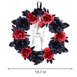 Halloween Skeleton Wreath -Popfun halloween skeleton wreath 826504