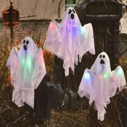 Hanging Ghosts Outdoor Lights Set -Popfun hanging ghosts outdoor lights set 310693