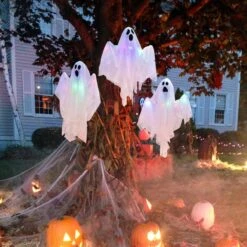 Hanging Ghosts Outdoor Lights Set -Popfun hanging ghosts outdoor lights set 890348