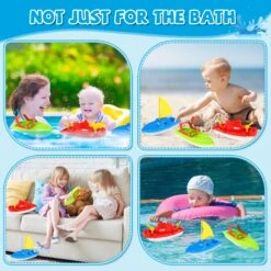 Toy Boats, 3 PCS Boat Bath Toy Toddler Pool Toys, Toy Boats For Water Play Plastic Toy Boats For Toddlers 1-3 -Popfun image 4