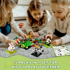 UN LITTLE TOYS Party Favor For Kids, Mini Animals Building Blocks Sets Goodie Bags Stuffers For Kid, Small Toy Prizes, 12Pack Birthday Party Favor Easter Egg Fillers -Popfun image 4 17495cf2 c52d 4e98 a4b1 4eef63bef8fb