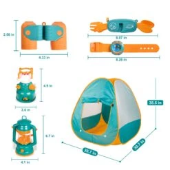 UN LITTLE TOYS Kids Camping Set With Pop Up Play Tent Camping Toys With Battery Lantern And Drawstring Bag Indoor Outdoor Pretend Play, Christmas Birthday Gifts For Boys -Popfun image 6 a960f621 0599 4e0f 8cac 53f36bc257e5