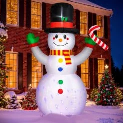 8FT Inflatable Christmas Snowman With LED Lights