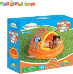 FUN LITTLE TOYS Inflatable Baby Pool With Shade, Kids Blow Up Pool With Canopy, Kiddie Pool For Indoor Outdoor Summer Swimming Floats For Toddler 3-48 Months -Popfun inflatable gold fish shade kiddie pool 699499