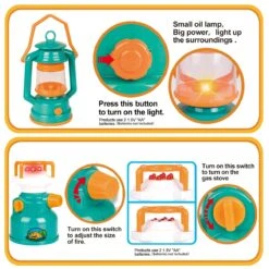FUN LITTLE TOYS Kids Camping Set With Pop Up Play Tent Camping Toys With Battery Lantern And Drawstring Bag Indoor Outdoor Pretend Play, Christmas Birthday Gifts For Boys -Popfun kids camping play tent with accessories 35pcs 104204