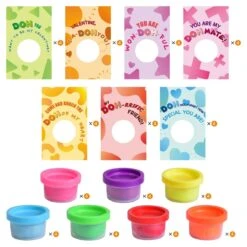 Kids Valentine Play Dough Set With Cards - Wholesale -Popfun kids valentine play dough set with cards wholesale 114463