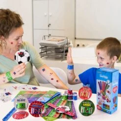 Kids Valentines Day Cards With Slap Bracelets And Stickers -Popfun kids valentines day cards with slap bracelets and stickers 507093