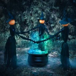 LED Hand Holding Halloween Witch Decor 3pcs -Popfun led hand holding halloween witch decor 3pcs 312660