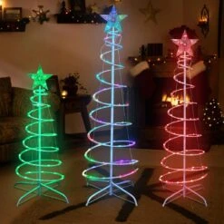 3PCS Spiral Christmas Tree LED Light -Popfun led spiral tree light 326365