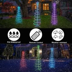3PCS Spiral Christmas Tree LED Light -Popfun led spiral tree light 336321