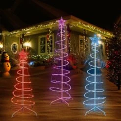 3PCS Spiral Christmas Tree LED Light -Popfun led spiral tree light 401787