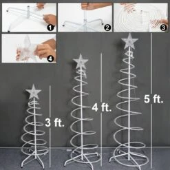 3PCS Spiral Christmas Tree LED Light -Popfun led spiral tree light 571688