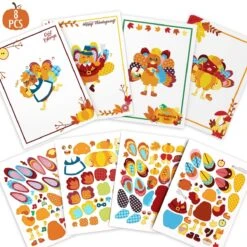 151 PCS Thanksgiving DIY Make A Turkey Stickers