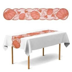 Maple Leaf And Pumpkin Table Runner -Popfun maple leaf and pumpkin table runner 785303
