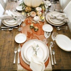 Maple Leaf And Pumpkin Table Runner