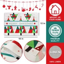 4PCS Merry Christmas Table Placemats -Popfun merry christmas table mat 363640