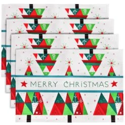 4PCS Merry Christmas Table Placemats -Popfun merry christmas table mat 752574