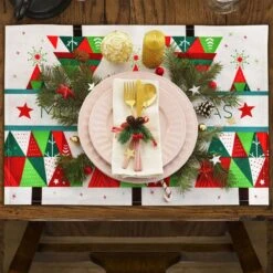 4PCS Merry Christmas Table Placemats -Popfun merry christmas table mat 844198